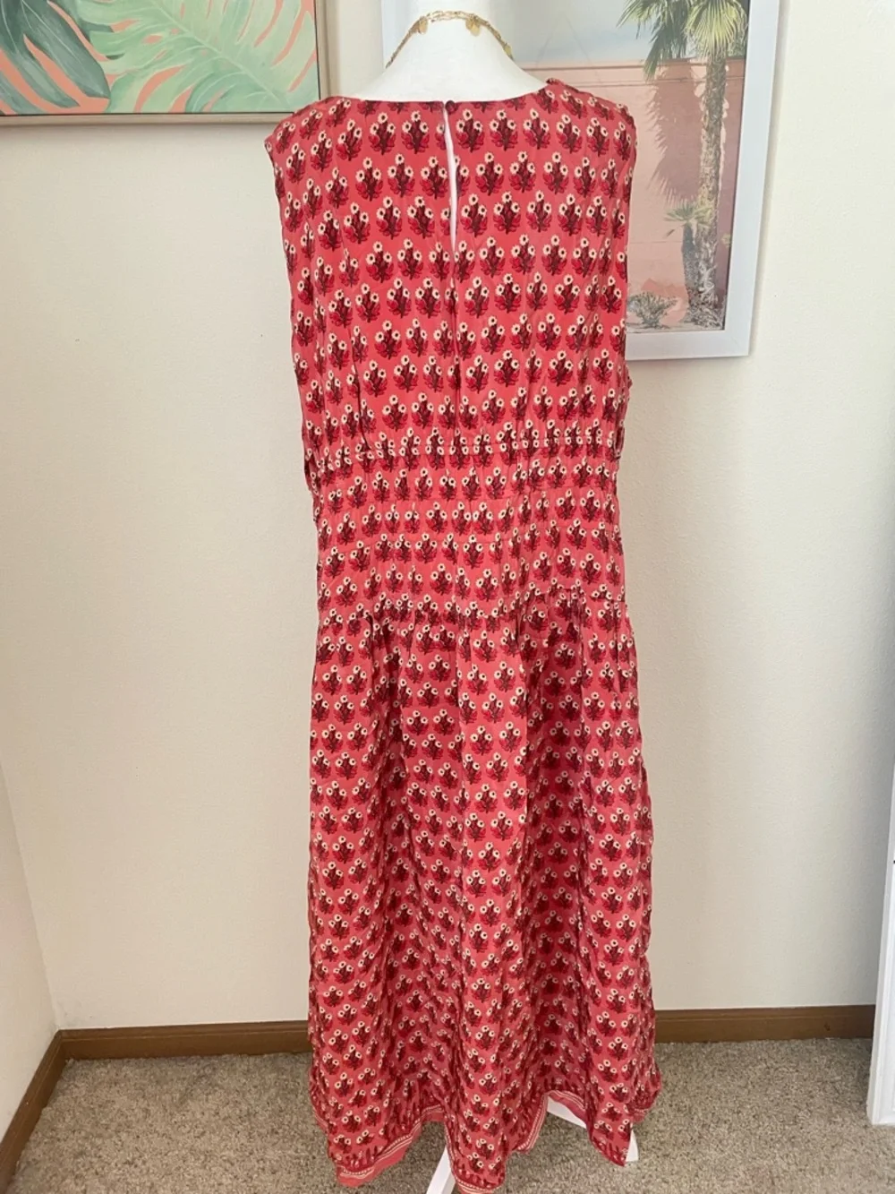 J. Crew Red Printed Maxi Dress